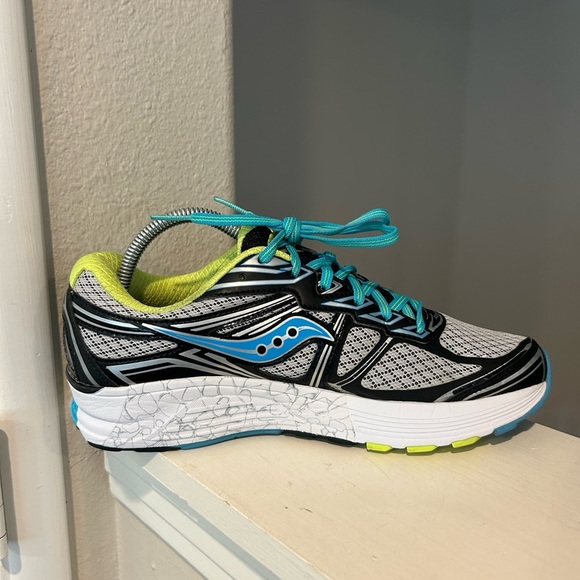 Women's Saucony Guide 9 S10295-1 Gray Blue Neon Running Shoes Sneakers Size 9.5 - Picture 3 of 9